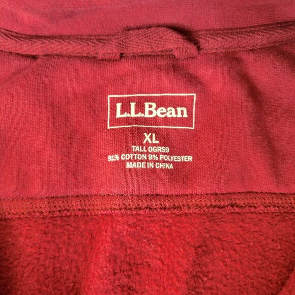 L.L. Bean Mens XL Tall Red Full-Zip Fleece Jacket - Picture 3 of 4